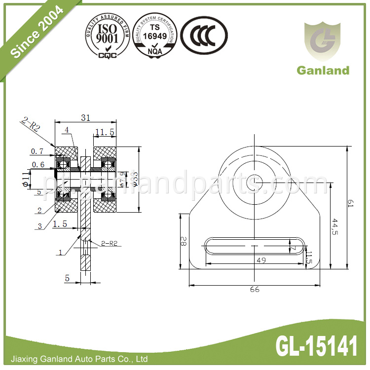 tapered wheel-strap mount design 15141-5